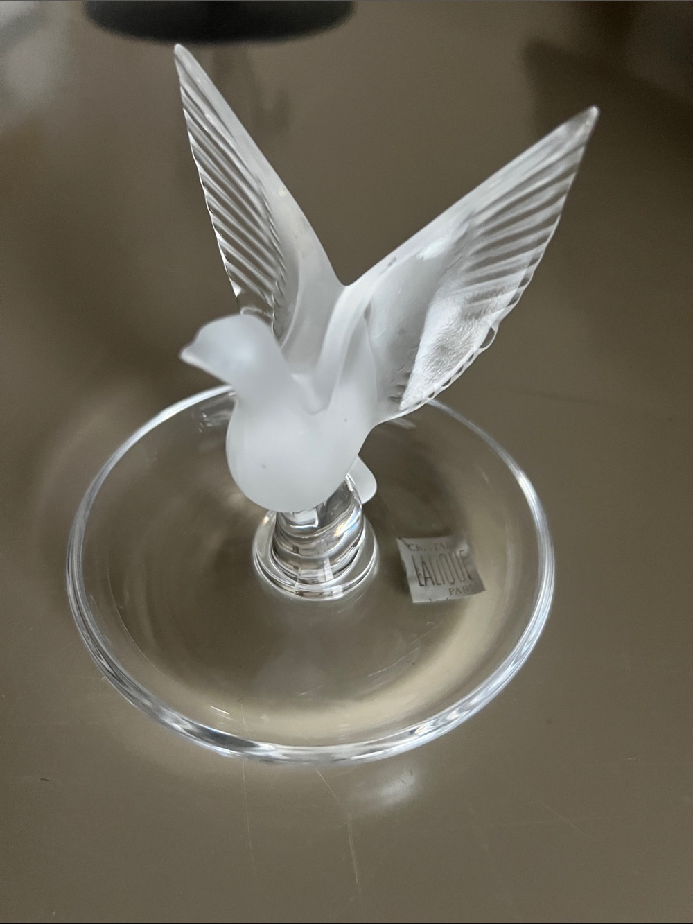 Lalique Frosted Crystal Dove Sculpture